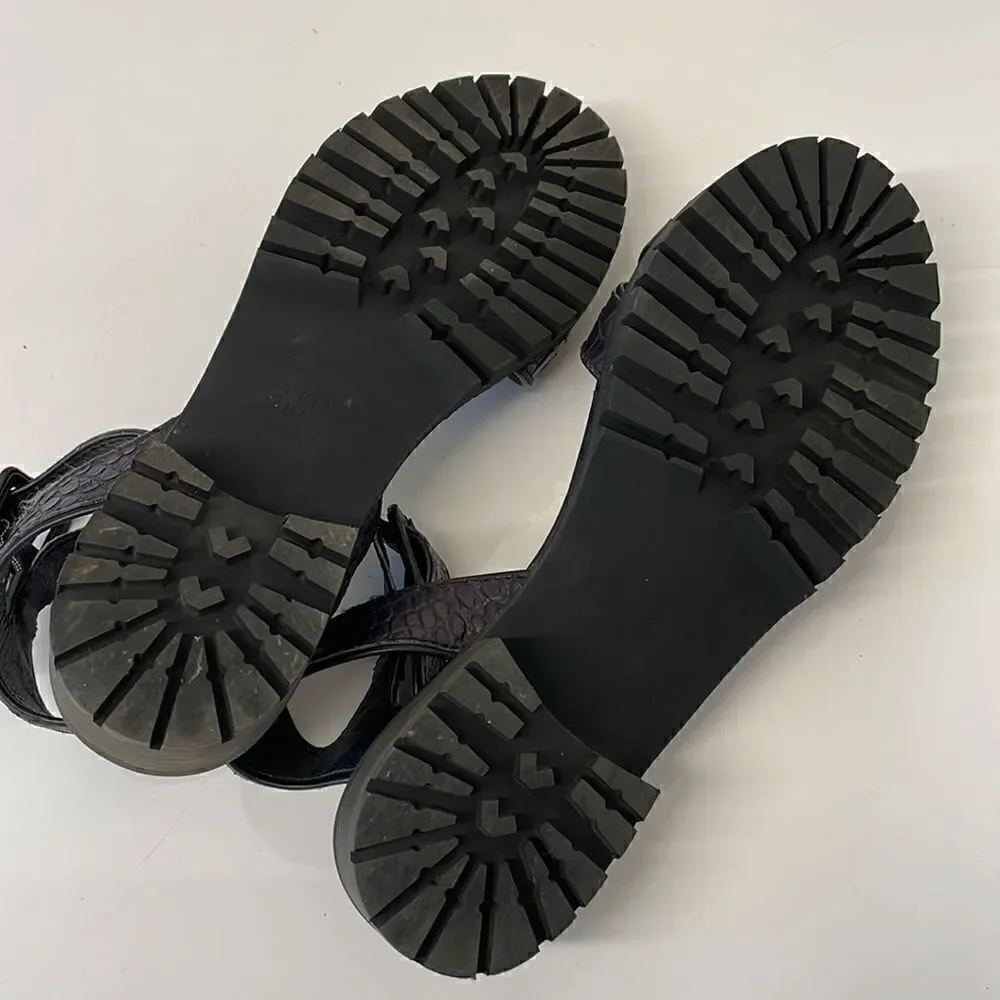 Stuart Weitzman Croc Sandal w/Ankle Buckle WORN ONCE!